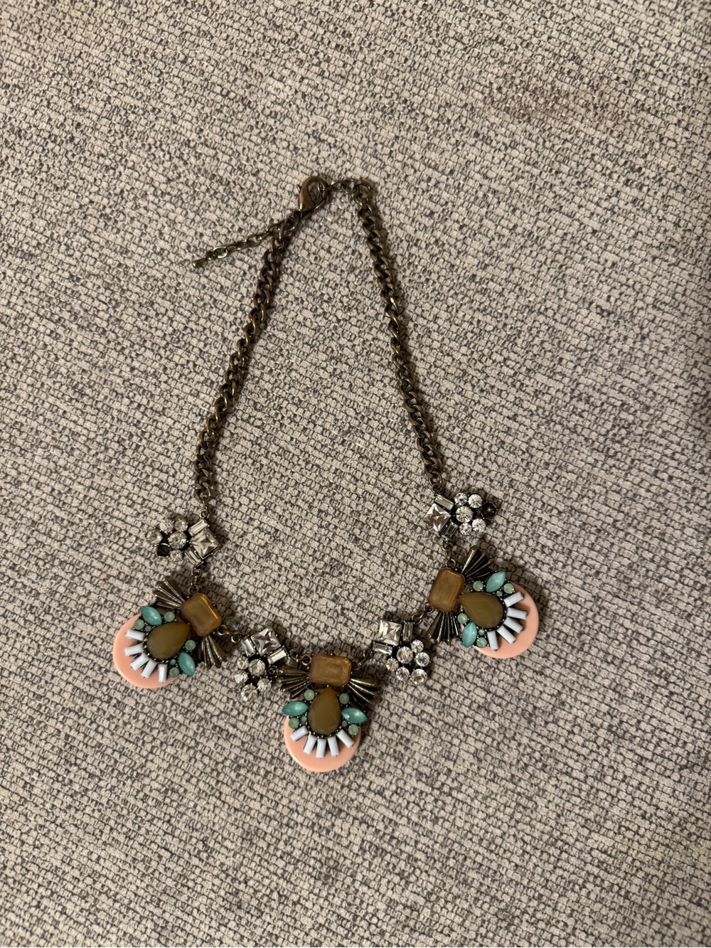 Chunky Y2K Necklace Acrylic and Rhinestone